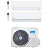 CLIMATIZZATORE CONDIZIONATORE DUAL SPLIT MIDEA EVOLUTION MSAGXBU-12HRDN8+MSAGXBU-12HRDN8/M2OE-18HFN8-Q R32 12000+12000 BTU - WI-FI INCLUSO
