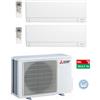 CLIMATIZZATORE CONDIZIONATORE DUAL SPLIT MITSUBISHI SERIE AY MSZ-AY35VGKP+MSZ-AY35VGKP/MXZ-2F53VF4 R32 - 12000+12000 BTU - WI-FI INCLUSO
