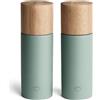 Springlane Kitchen SPRINGLANE macina sale e pepe set di 2 in legno di quercia e cemento, macina spezie, macina peperoncino, macina ceramica regolabile (Menta)