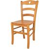 t m c s Tommychairs - Sedia modello Cuore per cucina bar e sala da pranzo, robusta struttura in legno di faggio color miele e seduta in legno