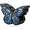wenyin Charms alle farfalle blu 925 sterline fascino d'argento Adatta la ragazza del braccialetto di Pandora Jewelry fa regali per le donne (Farfalla nera)