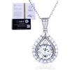 HALUKAKAH Collana da Donna con Pendente in Moissanite D5,0 ct, Argento 925 Placcato Platino con Certificato, Diamanti da Laboratorio Taglio Pera Halo, Ideale per Fidanzamenti, Matrimoni e Compleanni