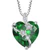 starchenie Collane Donna Argento Sterlina 925 Cuore e delle stelle Verde Zirconi Collane Ciondolo Gioielli Regalo