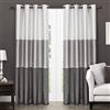 Exclusive Home Tende Chateau a Righe in Seta Sintetica con Occhielli Tenda della Finestra Pannello Coppia, Poliestere, Black Pearl, 54x108