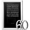 DRW Portafoto 60 Anniversario Metallo Argento per Foto da 10 x 15 cm 14 x 17 cm