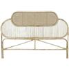 DRW Testiera per letto 150-160-180 cm in rattan con gambe 180 x 4 x 128 cm