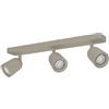 Eglo Camaldoli - Lampada da soffitto a 3 luci, faretto con faretti flessibili, plafoniera in acciaio color sabbia, attacco GU10
