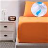 Chickwin Chickw11 Impermeabile Lenzuolo sotto con Angoli Singolo/Matrimoniale, Traspirante Poliestere Proteggi Materasso profondità 30cm - Federa Non Inclusa (Arancia,90x200x30cm)