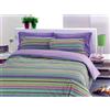 SpazioTessile Sacco Parure o Completo Copripiumino o Copritrapunta 100% Cotone Zig Zag Bahia Blu Lilla at (Blu, solo coppia federe 50x80)