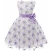 Generic Gonna da principessa ricamata, in pizzo, per feste di Natale, per damigella d'onore, lungo abito da cerimonia nuziale, in tulle, colore nero, Blu scuro, 3-4 Anni