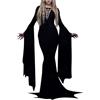 Bauzuoyo Costume da donna Morticia Addams, abito da festa gotico, vintage, nero, con maniche a pipistrello, senza spalline, per Halloween, cosplay, carnevale, costumi da palcoscenico