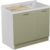 Colavene - Active Wash dinamico lavatoio doppia vasca 100x55x93h con portabiancheria [verde] - AW1055E