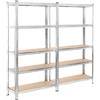 Scaffalatura in metallo Set di 2 scaffali componibili 40x90x180cm in acciaio