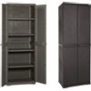 Mobile da esterno in resina effetto rattan wenge 4 ripiani altezza 180cm