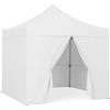 Gazebo 3x4,5 completo colore bianco con 4 pareti laterali e chiusura