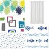 Tenda doccia o vasca bagno in poliestere 180x200 e 240x200 vari colori 2 Fantasia 240x200 cm