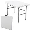Tavolo Pieghevole in plastica HDPE 122x60x74 Rettangolare Cilvani