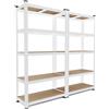 Scaffalatura in metallo Set di 2 scaffali componibili 40x90x180cm colore bianco