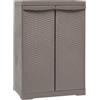 Mobiletto da esterno in resina effetto rattan tortora 3 ripiani altezza 91cm