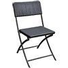 Sedia Pieghevole effetto Rattan con struttura in Acciaio