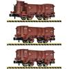 Fleischmann Scala N 6660034 set 3 Vagoni Aperti Tipo L FS Nuovi OVP