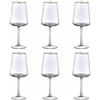 Evviva Set 6 Calici Vino Reale Filo Oro in Vetro 500 ml
