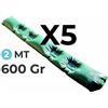 Zefiro 5 Tubolari Salsicciotti in PVC Rinforzato AntiVento AntiRibaltamento per Telo di Copertura Invernale per Piscina - MT. 2 da 600 Gr / Mq - 4 TermoSaldature - MADE IN ITALY