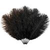 QUUPY 50 piume di struzzo naturali da 15,2 a 20,3 cm, piume per fai da te, per matrimoni, feste, centrotavola, decorazione della casa (nero)