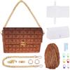 FREEBLOSS Kit fai da te in tela di plastica a rete con fogli di tela vuoti, per ricamo, lavori a maglia e uncinetto, accessori per la realizzazione di borse, marrone