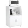 SoBuy FRG241-W Armadio da cucina Carrello da cucina Armadio a rotoli Carrello per bevande Armadio per microonde con 2 ripiani e 2 ante