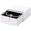 PANDORA Icons Bracciale in argento con chiusura a forma di cuore placcata in oro 14k, 18
