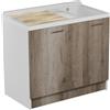 Colavene - Active Wash statico lavatoio doppia vasca 100x55x93h con portabiancheria [rovere primitivo] - AWS1055P