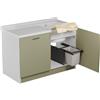 Colavene - Active Wash statico lavatoio vasca dx 130x66x92h con portabiancheria [verde] - AWS13651E