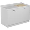 Colavene - Active Wash statico lavatoio vasca dx 130x66x92h con portabiancheria [bianco opaco] - AWS13651F