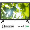 Sinudyne Televisore 24" LED HD Smart TV Android Netflix Decoder Integrato +12V
