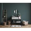 Trio Lighting CORNELIA SPECCHIO DA PARETE TONDO CON CORNICE EFFETTO PELLE D.55CM
