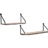 Trio Lighting DIANA SET DI 2 MENSOLE 45CM E 30CM LEGNO E METALLO NERO
