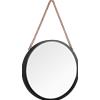 Trio Lighting TAIRA SPECCHIO DA PARETE ROTONDO D.80CM NERO IN METALLO E CORDA