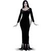SMIFFYS Costume da Morticia, Addams Family, Nero, con abito e parrucca Halloween