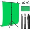 PULUZ - Kit per sfondo verde con supporto, supporto portatile per sfondo GreenScreen, a forma di T, con borsa da trasporto per streaming video e servizi fotografici