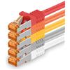 1aTTack.de 686592 Cat7-5x 0,25m - Cavo di rete Cat 7 Ethernet Lan 10 Gb/s PIMF LSZH 5 colori-1