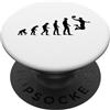 Humoristique Basketball Marrant Rigolo D Evolution - Cestino da basket da uomo PopSockets PopGrip Adesivo
