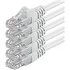 1aTTack.de 85257 5x 0,25m White Cavo di rete Cat6 Cat 6 Ethernet LAN 1000 Mbit/s RJ45