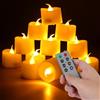 DAJASD Set di 12 candele riscaldatore a LED, candele a LED, senza fiamma, telecomando con timer per feste, compleanni, matrimoni, cene, candele elettroniche