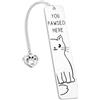 Tyqour Simpatici segnalibri a forma di gatto, regalo per donne, divertenti segnalibri in metallo per lettura di libri, amanti, amici, colleghi, regali di compleanno, calza di Natale