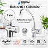 Rubinetto 3 Vie 6 mm per Acqua Depurata Cromo