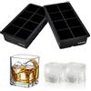 Ankway Ampia Modanatura in Silicone, 2 (XXL), 8 cavità Senza BPA, per Cocktail di Whisky e Scotch, Latte, Succo di Frutta, Cibo, Cioccolato Fondente, 2 Set Quadrati, s