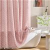 Siiluminisoy Tenda da doccia rosa boho bianca nappa tessuto carino tenda da doccia moderna fattoria testurizzata a zigzag a righe minimalista 183 x 183 cm tenda da doccia bagno