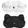 WideSmart 2 PCS Maschera per Dormire Animale,WideSmart Maschera per Dormire in Peluche Cartoni Maschera per Gli Occhi Maschera Sonno Dormita Morbido Traspirante Regolabile Bambini Mascherina per Occhi Peluche