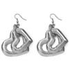 Vestopazzo orecchini 2 cuori silhouette in alluminio 100% riciclato.Fatti a mano, lavorazione artigianale.Nickel tested.